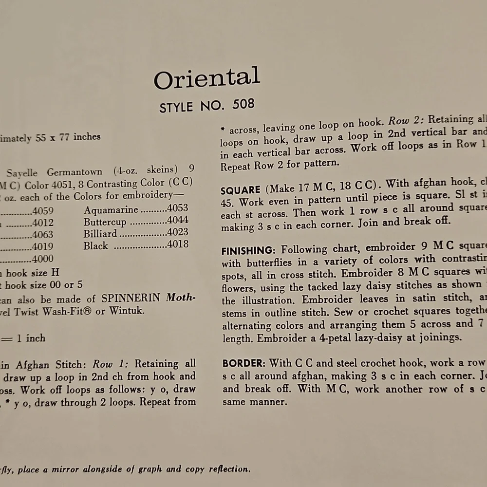 Spinners Afghans traditional and contemporary Vol.148 1966  instruction book